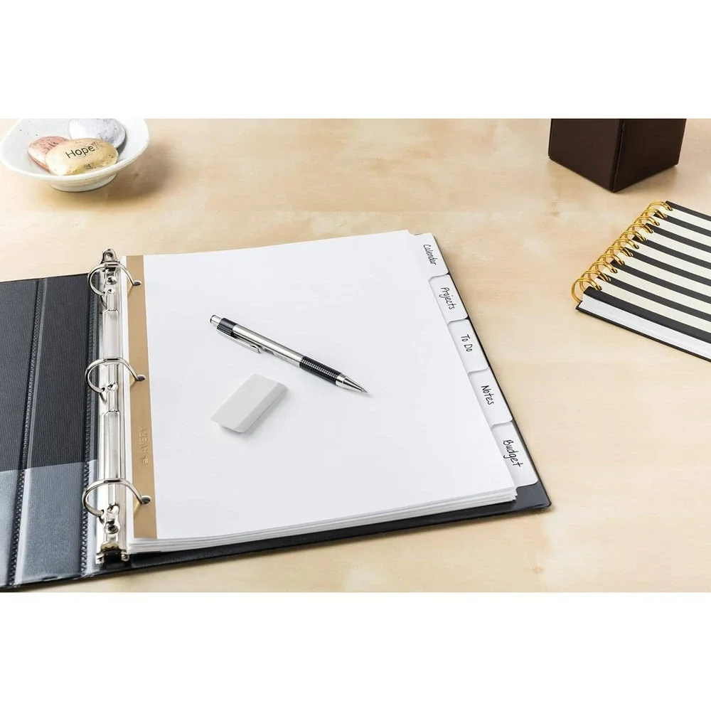 Avery 23075 Big Tab Write & Erase Dividers 5-Tab White 10 Sets Bulk Pack